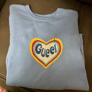 Gucci Women’s Light Blue Heart Logo Sweatshirt